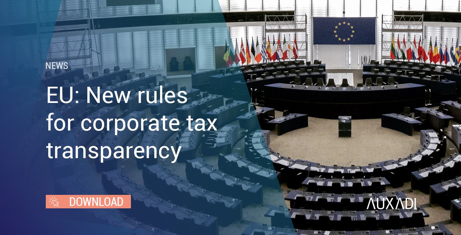 EU: New Rules For Corporate Tax Transparency - Auxadi